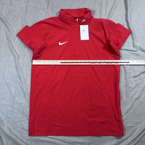 Nike Pullover Jacket Mens‎ Medium Coaches Hooded 1/4 Zip Golf FJ9548-657 Swoosh - Picture 9 of 14